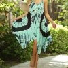 Ananda's Collection | Aqua & Black Tie-Dye Handkerchief Midi Dress - Women -Ananda's Collection Shop zu103992192 main tm1646786116