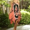 Ananda's Collection | Coral & White Tie-Dye Sleeveless Handkerchief Shift Dress - Women -Ananda's Collection Shop zu104351462 main tm1647970713