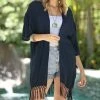 Ananda's Collection | Navy Fringe-Hem Kimono - Women & Plus -Ananda's Collection Shop zu106020489 alt 3 tm1653402882