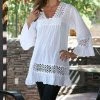 Ananda's Collection | White Crochet-Inlay Bell-Sleeve Tunic - Women & Plus 1 Ananda's Collection | White Crochet-Inlay Bell-Sleeve Tunic - Women & Plus -Ananda's Collection Shop zu35588632 main tm1455241596
