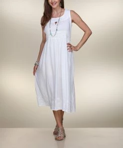 Ananda's Collection | White Semi-Sheer Lace Keyhole Dress - Women