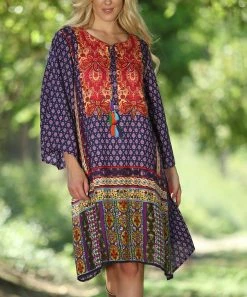Ananda's Collection | Purple & Red Patchwork Long-Sleeve Shift Dress - Women 8 Ananda's Collection | Purple & Red Patchwork Long-Sleeve Shift Dress - Women -Ananda's Collection Shop zu49345813 alt 2 tm1499536294