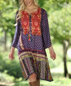 Ananda's Collection | Purple & Red Patchwork Long-Sleeve Shift Dress - Women 9 Ananda's Collection | Purple & Red Patchwork Long-Sleeve Shift Dress - Women -Ananda's Collection Shop zu49345813 alt 3 tm1499536294
