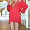 Ananda's Collection | Red Lace-Accent Tunic - Women & Plus