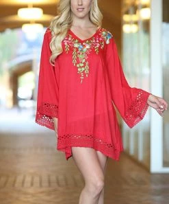 Ananda's Collection | Red Lace-Accent Tunic - Women & Plus -Ananda's Collection Shop zu49356106 alt 3 tm1499463121
