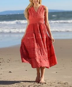 Ananda's Collection | Coral Midi Dress - Women