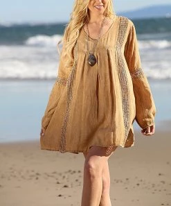 Ananda's Collection | Copper Sand Lace Scoop Neck Tunic - Women