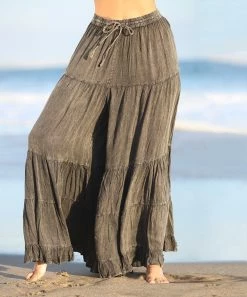 Ananda's Collection | Gray Tiered Tie-Waist Palazzo Pants - Women -Ananda's Collection Shop zu57411615 alt 1 tm1525540295