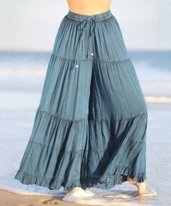 Ananda's Collection | Navy Tiered Tie-Waist Palazzo Pants - Women -Ananda's Collection Shop zu57411620 alt 1 tm1525540295