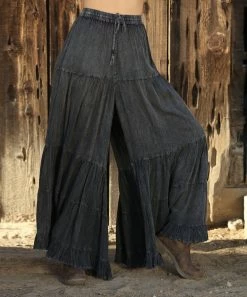 Ananda's Collection | Gray Tiered Tie-Waist Palazzo Pants - Women