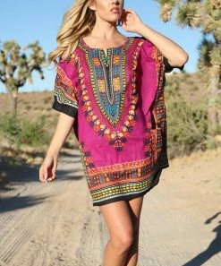 Ananda's Collection | Purple & Yellow Abstract Pocket Notch Neck Tunic Dress - Plus -Ananda's Collection Shop zu73591962 alt 3 tm1563301288