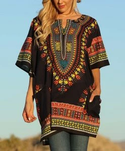 Ananda's Collection | Navy & Yellow Abstract Pocket Notch Neck Tunic - Plus -Ananda's Collection Shop zu73591967 alt 3 tm1563301288