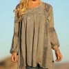 Ananda's Collection | Gray Crochet-Accent Long-Sleeve Tunic - Women & Plus -Ananda's Collection Shop zu73591983 main tm1563300474