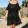 Ananda's Collection | Black Crochet-Accent Cold-Shoulder Shift Dress - Women 2 Ananda's Collection | Black Crochet-Accent Cold-Shoulder Shift Dress - Women -Ananda's Collection Shop zu73592001 main tm1563300363