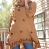 Ananda's Collection | Almond Brown Embroidered Button-Sleeve Tunic - Women 1 Ananda's Collection | Almond Brown Embroidered Button-Sleeve Tunic - Women -Ananda's Collection Shop zu73592013 alt 4 tm1563300363