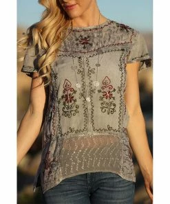 Ananda's Collection | Paloma Gray Embroidered Tunic - Women -Ananda's Collection Shop zu73592027 alt 2 tm1563305516