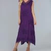 Ananda's Collection | Purple Embroidered V-Neck Maxi Dress - Women -Ananda's Collection Shop zu81570363 main tm1569597729