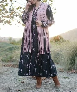 Ananda's Collection | Black Floral Embroidered Lace Maxi Peasant Dress - Women -Ananda's Collection Shop zu81912308 alt 3 tm1571082138