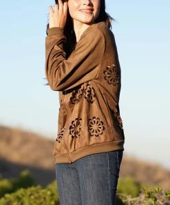 Ananda's Collection | Brown Floral Cutout Jacket - Women 9 Ananda's Collection | Brown Floral Cutout Jacket - Women -Ananda's Collection Shop zu82177594 alt 3 tm1571943919