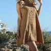 Ananda's Collection | Brown Embroidered Sleeveless Shift Dress - Women -Ananda's Collection Shop zu83776393 main tm1579125730