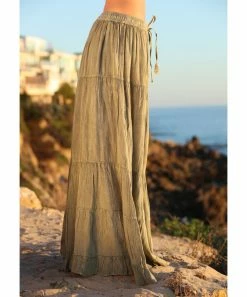 Ananda's Collection | Olive Tiered Tie-Waist Palazzo Pants - Women 9 Ananda's Collection | Olive Tiered Tie-Waist Palazzo Pants - Women -Ananda's Collection Shop zu83784525 alt 4 tm1579125638