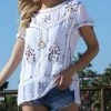 Ananda's Collection | White Embroidered Short-Sleeve Tunic - Women -Ananda's Collection Shop zu83784582 main tm1579125638