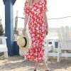 Ananda's Collection | Red & White Floral Shirred Maxi Dress - Women -Ananda's Collection Shop zu83981640 main tm1579889450