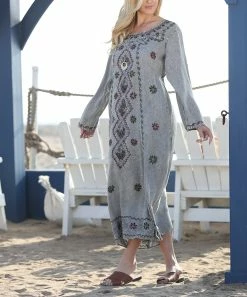 Ananda's Collection | Gray Embroidered Maxi Dress - Women -Ananda's Collection Shop zu83990409 alt 2 tm1579889732