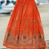 Ananda's Collection | Orange & Green Floral Drawstring Maxi Skirt - Women -Ananda's Collection Shop zu85272981 main tm1584532865