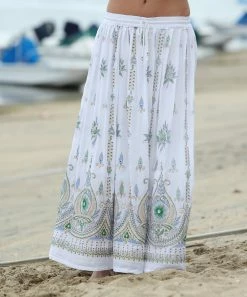 Ananda's Collection | White & Green Floral Drawstring Maxi Skirt - Women 7 Ananda's Collection | White & Green Floral Drawstring Maxi Skirt - Women -Ananda's Collection Shop zu85273960 alt 3 tm1584532865