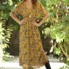 Ananda's Collection | Yellow Pom-Hem Empire-Waist Maxi Dress - Women