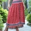 Ananda's Collection | Rust & Black Paisley Floral Ruffle Maxi Skirt - Women