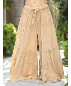 Ananda's Collection | Beige Tiered Tie-Waist Palazzo Pants - Women 9 Ananda's Collection | Beige Tiered Tie-Waist Palazzo Pants - Women -Ananda's Collection Shop zu94215857 alt 1 tm1616009151
