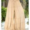 Ananda's Collection | Beige Tiered Tie-Waist Palazzo Pants - Women -Ananda's Collection Shop zu94215857 alt 2 tm1616009151