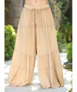 Ananda's Collection | Beige Tiered Tie-Waist Palazzo Pants - Women 10 Ananda's Collection | Beige Tiered Tie-Waist Palazzo Pants - Women -Ananda's Collection Shop zu94215857 alt 3 tm1616009151