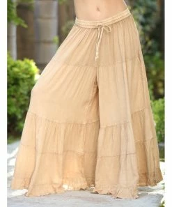 Ananda's Collection | Beige Tiered Tie-Waist Palazzo Pants - Women 11 Ananda's Collection | Beige Tiered Tie-Waist Palazzo Pants - Women -Ananda's Collection Shop zu94215857 alt 4 tm1616009151