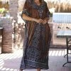 Ananda's Collection | Brown & Black Geometric Caftan - Women -Ananda's Collection Shop zu97625605 main tm1626870385